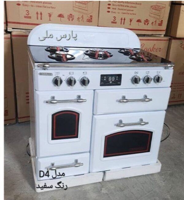 اجاق گاز طرح فر رویه شیشه 4 درب پارس ملی