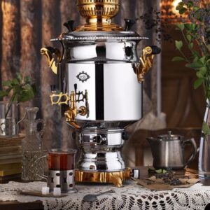 سماور گازی 6 لیتری عالی نسب مدل آبتین نفیس طلایی