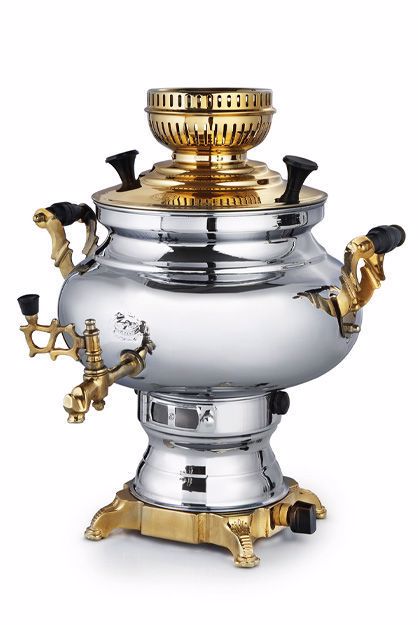 سماور گازی 5 لیتری عالی نسب مدل سیمینه نفیس طلایی