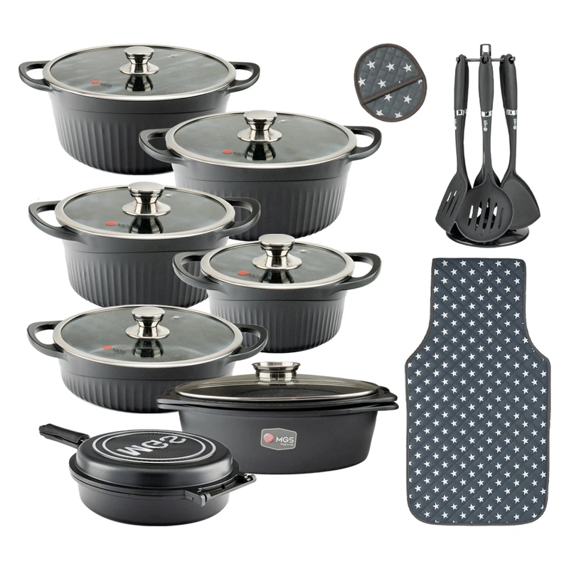 سرویس قابلمه 25 پارچه گرانیتی MGS طرح جرمنی D - Image 2